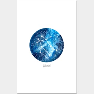 Gemini Constellation | Star Sign | Watercolor Posters and Art